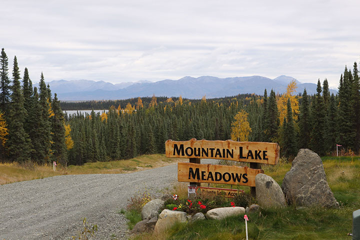 Mountain Lake Meadows entrance sign